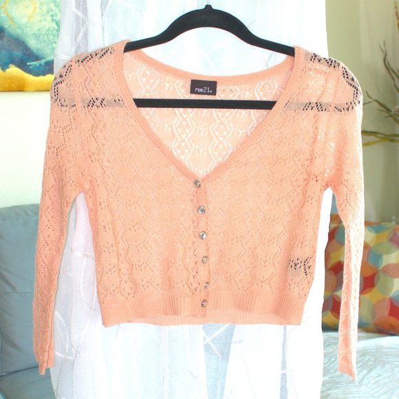 Rue21 Tops - Bundle ✨2/$15 Dusty Pink Button Down Sweater | Cropped Knitted Sweater